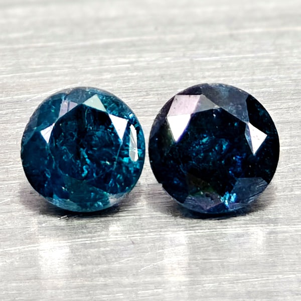Natural Blue Loose Diamond 0.21 Ct. 2 Pcs Round Diamond Cut 2.9 Mm From Belgium: Product ID: 502100357 Product Name: Natural Natural Diamond Weight: 0.21 CT. Size: 2.9 x 2.9 x 1.9 MM. Shape: Round Diamond Cut Color: Blue Clarity:SI1 Luster: Good Gems Origin: Belgium Treatment: Tre