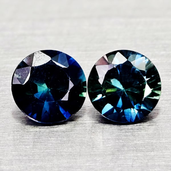 Natural Fancy Color Sapphire 0.27Ct. 2 Pcs Round Diamand Cut 3.2 Mm Gemstone From Tanzania (1 of 3)