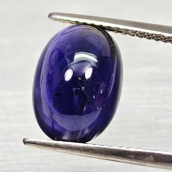Natural Deep Blue Purple Diffusion Sapphire 4.73 Ct. Oval Cabochon Shape 12.7 x 9.1 Mm Gemstone From (1 of 3)