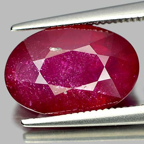 Natural Purplish Pink Ruby 5.82 Ct. Oval Shape 13 x 8.7 Mm. Gemstone From Mozambique (1 of 3)