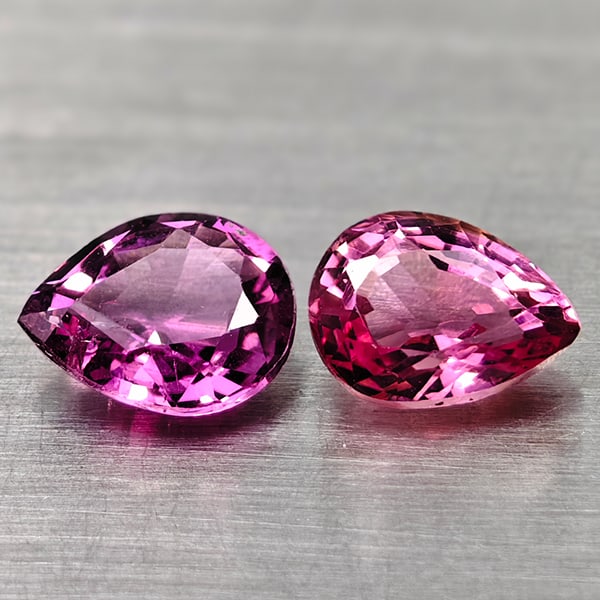 Natural Pink Tourmaline 0.99 Ct. 2 Pcs Pear Shape 5.8 x 4.8 Mm Gemstones From Nigeria: Product ID: 807250798 Product Name: Natural Tourmaline Weight: 0.99 CT. Size: 5.8 x 4.8 x 2.6 MM. Shape: Pear Shape Color: Party Color Pink Clarity:VSI Luster: Good Gems Origin: Nigeria Treatment: Unh