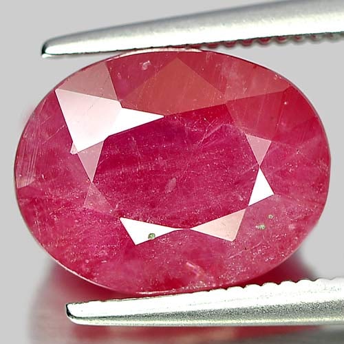 Natural Red Pink Ruby 5.66 Ct. Oval Shape 11 x 8.5 Mm. Gemstone From Mozambique (1 of 3)