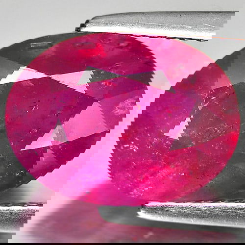 Natural Red Pink Ruby 5.10 Ct. Oval Shape 11.6 x 8.6 Mm. Gemstone From Mozambique (1 of 3)