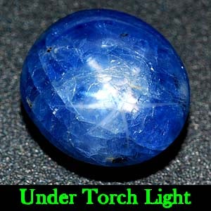 Natural Blue Star Sapphire 10.80 Ct. Oval Cabochon Shape 12.5 x 11.5 Mm Gemstone (1 of 3)
