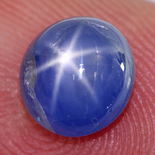 Natural Unheated Blue Star Sapphire 2.26 Ct. Oval Cabochon Shape 7.5 x 7.1 Mm Gemstone (1 of 3)