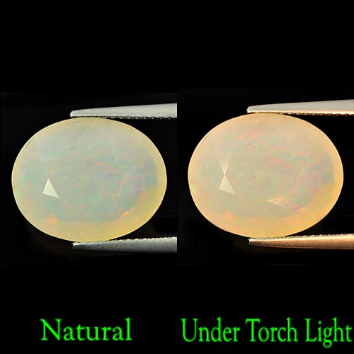 Natural Multi Color Opal 7.65 Ct. Oval Shape 16.2 x 13 Mm Gemstone From Ethiopia: Product ID: 818711526 Product Name: Natural Opal Weight: 7.65 CT. Size: 16.2 x 13 x 7.9 MM. Shape: Oval Color: Multi Color Clarity:Semi - Transparent Luster: Good Gems Origin: Ethiopia Treatment: Unhe