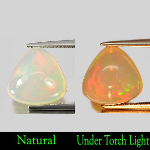 Natural Multi-Color Opal 5.36 Ct. Pear Cabochon Shape 12.9 x 12.6 Mm Unheated Gemstone (1 of 3)