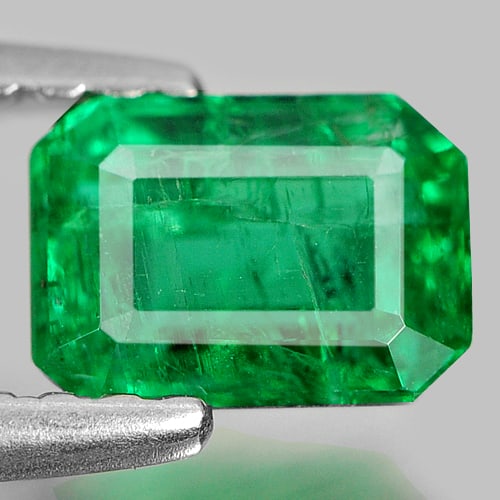 Natural Green Emerald 0.72 Ct. Octagon Shape 6.03 x 4.40 Mm. Unheated Gemstone (1 of 3)