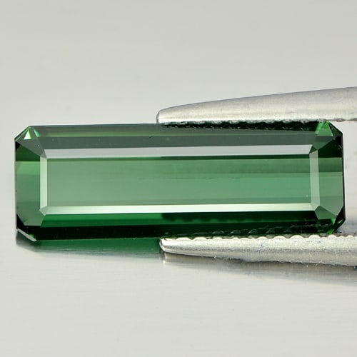 Certified Natural Green Tourmaline 2.49 Ct. Clean Octagon Shape 15.97 x 5.56 Mm Gemstone from (1 of 4)