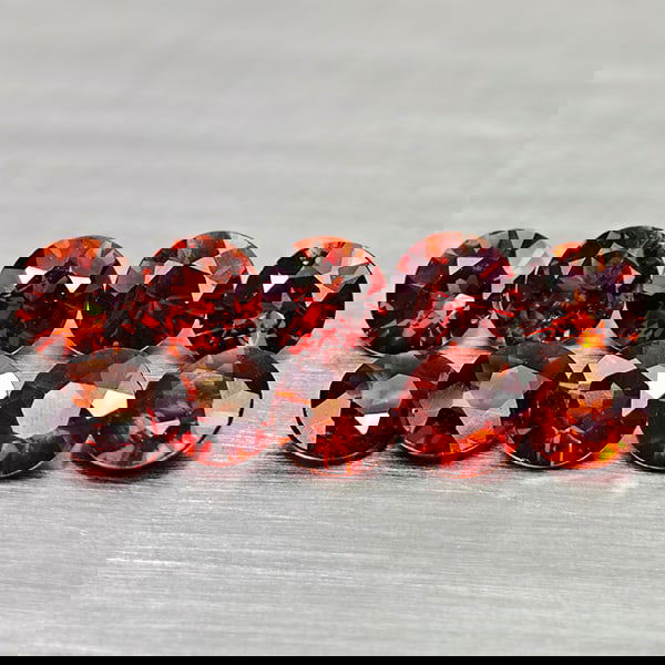 Natural Purple Orange Rhodolite Garnet 2.76 Ct. 10 Pcs Round Shape 4 Mm Gemstones From Madagascar (1 of 3)