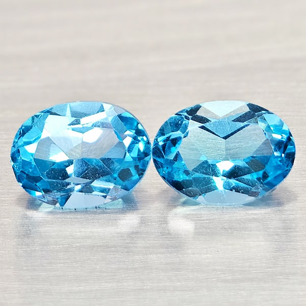 Natural Swiss Blue Topaz 2.50 Ct. 2 Pcs Round Shape 7.2 x 5.5 Mm Gemstones From Brazil: Product ID: 807168104 Product Name: Natural Blue Topaz Weight: 2.50 CT. Size: 7.2 x 5.5 x 4.4 MM. Shape: Round Shape Color: Swiss Blue Clarity:VSI Luster: Good Gems Origin: Brazil Treatment: Treated C