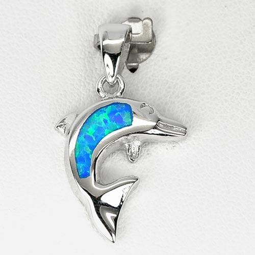 925 Sterling Silver Pendant Jewelry with Multi Color Blue Created Opal Dolphin: Product ID: 280130003 Product Type: 925 Sterling Silver Fine Jewelry Jewelry Weight: 2.59 Grams. Gemstones Color: Multi-Color Metal: Solid Silver 92.5%. Gemstone Detail: Multi Color Blue Created Opal 