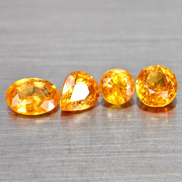 Natural Orange Spessartine Garnet 2.94 Ct. 4 Pcs Mix Shape 6.5 Mm Gemstones From Tanzania: Product ID: 102903578 Product Name: Natural Weight: 2.94 CT. Size: 4.4 x 3.5 To 6.5 x 5 MM. Shape: Mix Shape Color: Orange Clarity:VSI Luster: Good Gems Origin: Tanzania Treatment: Unheated Crystal St