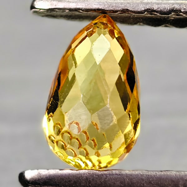 Natural Yellow Sapphire 0.44 Ct. Briolette Shape 5.3 x 3 Mm Gemstone From Thailand (1 of 3)