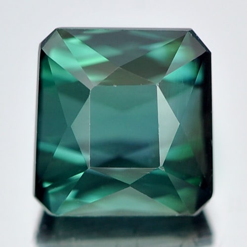 Natural Bluish Green Tourmaline 1.65 Ct. Clean Octagon Shape 6.3 x 6 Mm. Unheated Gemstone (1 of 3)