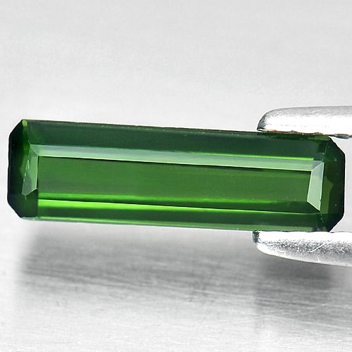 Natural Green Tourmaline 1.12 Ct. VVS Octagon Shape 12.5 x 3.7 Mm. Gemstone Unheated From Nigeria (1 of 3)