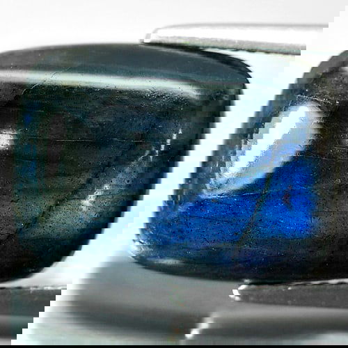 Natural Multi Color Blue Labradorite Doublet 9.55 Ct. Baguette Cabochon Shape 16.3 x 12 Mm Gemstone (1 of 3)