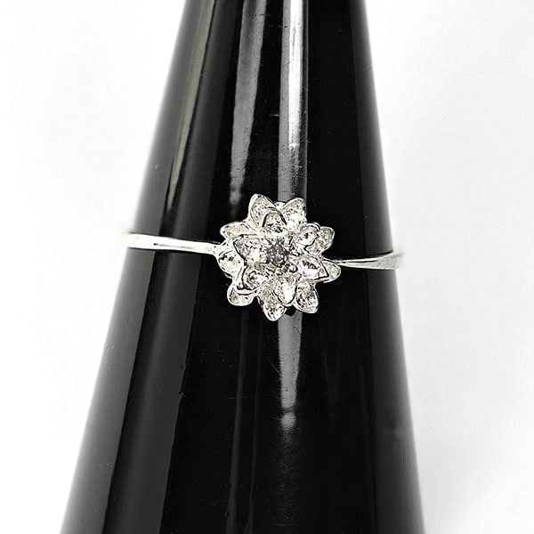 Natural Champagne and White Diamond 0.04 Ct. 925 Sterling Silver Ring Jewelry 0.97 Grams Size 7.5 (1 of 3)