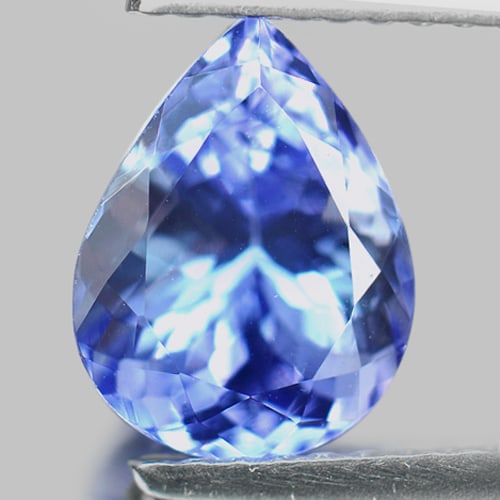 Certified Natural Violetish Blue Tanzanite  2.07 Ct. VVS Pear Shape 9.18 x 7.04 Mm. Gemstone From (1 of 4)