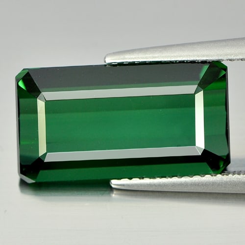 Certified Natural Green Tourmaline 7.61 Ct. Clean Octagon Shape 16.27 x 8.85 Mm Gemstone From (1 of 4)