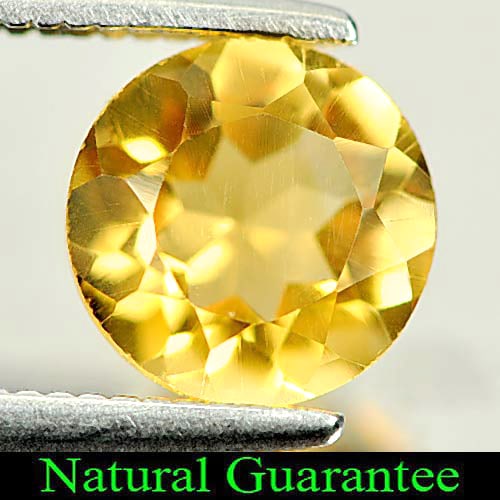 Natural Yellow Citrine 1.11 Ct. Round Shape 7 Mm. Gemstone From Brazil (1 of 3)