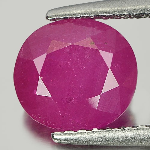 Certified Natural Pinkish Red Ruby 2.14 Ct. Oval Shape 8.03 x 7.26 Mm. Gemstone From Madagascar (1 of 3)