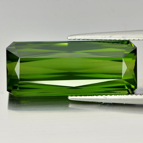 Certified Natural Green Tourmaline 17.69 Ct. Clean Octagon Shape 243.99 x 9.99 Mm Gemstone From (1 of 4)