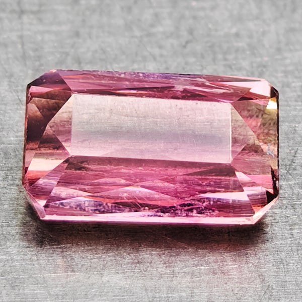 Natural Party Color Pink Tourmaline 0.76 Ct. Octagon Shape 6.5 x 4 Mm Gemstone From Nigeria (1 of 3)