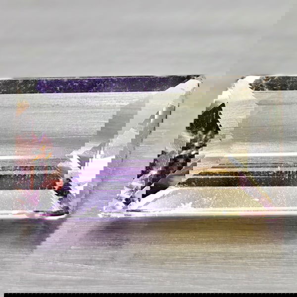 Natural Party Color  Ametrine 1.57 Ct. Baguette Shape 5.8 x 9.8 Mm Gemstone From Brazil (1 of 3)