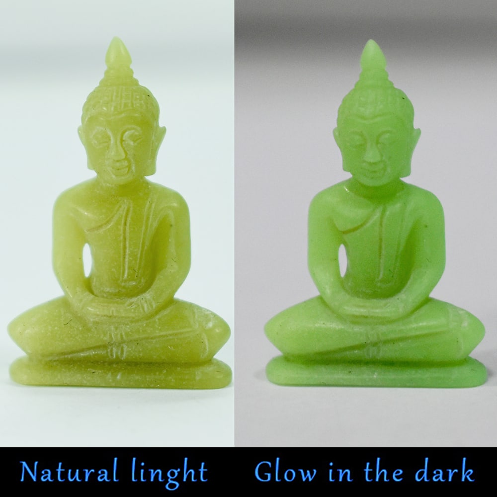 Natural Fluorescent 31.15 Ct. Happy Buddha Carving Shape 10 x 22 Mm Gemstone From Myanmar: Product ID: 818102399 Product Name: Natural Gemstones Weight: 31.15 CT. Size: 10 x 22 x 33 MM. Shape: Caving Color: Green Clarity:Opaque Luster: Good Gems Origin: Burma Treatment: Unheated Crystal Str