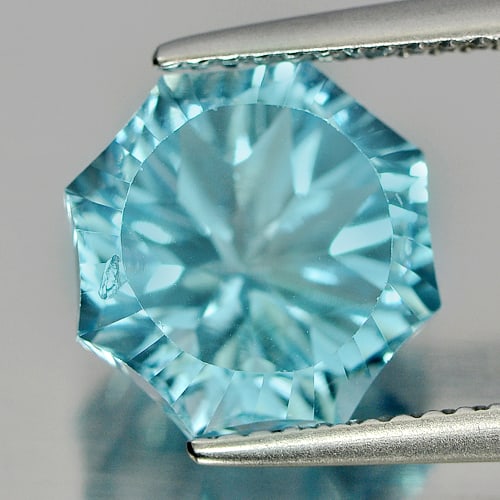 Natural Blue Topaz 5.50 Ct. Clean Octagon Cornflower Cut 9.9 x 9.8 Mm. Gemstone From Brazil: Product ID: 807165823 / Product Name: Natural Blue Topaz / Weight: 5.50 CT. / Size: 9.9 x 9.8 x 6.9 MM. / Shape: Octagon Cornflower Cut / Color: Blue / Clarity:IF / Luster: Good / Gems Origin: Brazil 