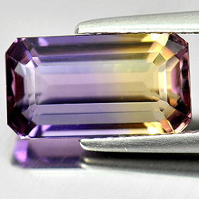 Natural Bi Color Ametrine 4.68 Ct VVS Octagon Shape 12.9 x 7.3 Mm. Unheated Gemstone From Bolivia (1 of 3)