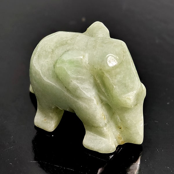 Natural Green Jade 63.83 Ct. Elephant Carving Shape 16 x 29 Mm Gemstone: Product ID: 819815984 Product Name: Natural Jade Weight: 63.83 CT. Size: 16 x 29 x 21 MM. Shape: Elephant Carving Shape Color: Multi-Color Clarity:Opaque Luster: Good Gems Origin: Thailand Treatment: