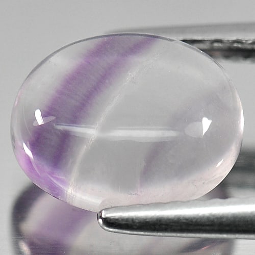 Natural Multi Color Fluorite 3.63 Ct. Oval Cabochon Shape 10.2 x 8.2 Mm Gemstone from Brazil (1 of 3)