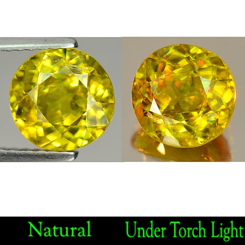 Natural Multi Color Titanium Sphene 2.06 Ct. Oval Shape 7.9 x 7.7 Mm. Gemstone From Madagascar (1 of 3)