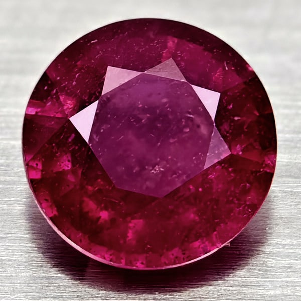 Natural Red Ruby 1.36 Ct. Round Shape 6.6 Mm Gemstone From Madagascar (1 of 3)