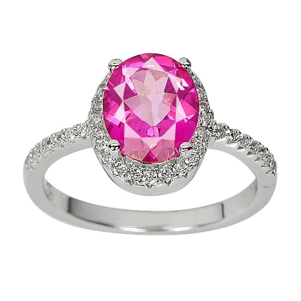 Natural Pink Topaz 925 Sterling Silver Ring Jewelry 4.13 Grams Size 8 (1 of 3)