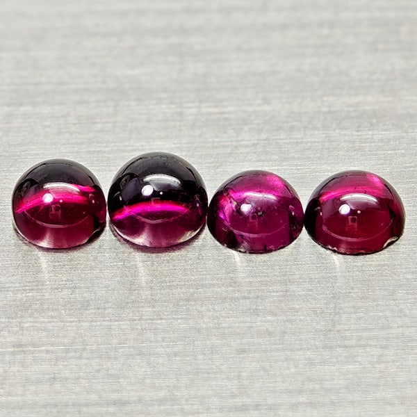 Natural Purplish Pink Rhodolite Garnet 1.73 Ct. 4 Pcs Round Cabochon Shape 4.1Mm Gemstones From (1 of 3)