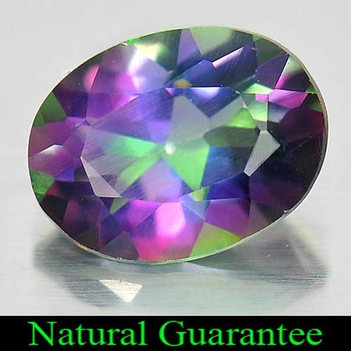 Natural Mystic Green Topaz 1.52 Ct. Oval Shape 8 x 6.2 Mm Gemstone From Brazil: Product ID: 807160386 Product Name: Natural Topaz Weight: 1.52 CT. Size: 8 x 6.2 x 4.2 MM. Shape: Oval Color: Mystic Clarity:VSI Luster: Good Gems Origin: Brazil Treatment: Treated Crystal Structure: