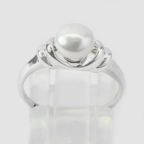 Natural White Pearl 925 Sterling Silver Ring Jewelry 1.52 Grams Size 6.5 (1 of 3)