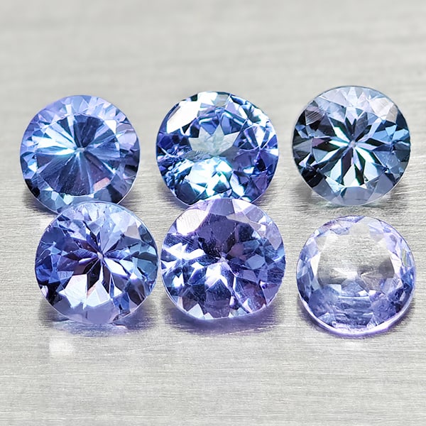Natural Violet Blue Tanzanite 1.13 Ct. 6 Pcs Round Shape 3.5 Mm Gemstones From Tanzania (1 of 3)