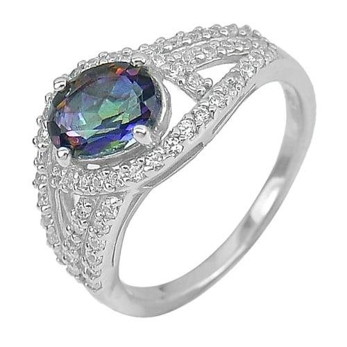 Natural Mystic Topaz 925 Sterling Silver Ring Jewelry 3.16 G. Size 7: Product ID: 207103258 / Product Type: 925 Sterling Silver Fine Jewelry / Jewelry Weight: 3.16 Grams. / Ring Size: 7 Resizable(Fee) / Gemstones Color: Mystic / Metal: Solid Silver 92.5%. / Gemstone Det