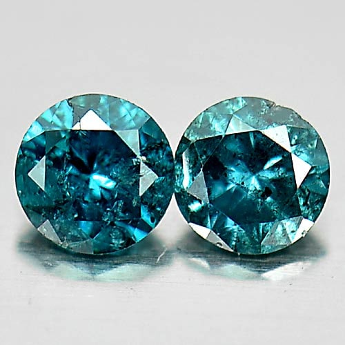 Natural Blue Loose Diamond 0.16 Ct. 2 Pcs Round Brilliant Cut 2.7 Mm From Belgium: Product ID: 802103207 Product Name: Natural Enhanced Diamond Weight: 0.16 CT. Size: 2.7 x 2.7 x 1.7 MM. Shape: Round Brilliant Cut Color: Blue Clarity:SI1 Luster: Scintillating Gems Origin: Belgium Tr