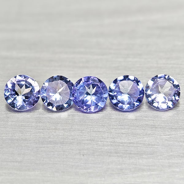 Natural Violet Blue Tanzanite 0.75 Ct. 5 Pcs Round Shape 3.5 Mm Gemstones From Tanzania (1 of 3)