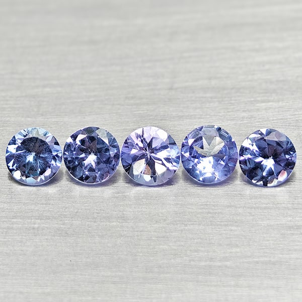 Natural Violet Blue Tanzanite 0.91 Ct. 5 Pcs Round Shape 3.6 Mm Gemstones From Tanzania: Product ID: 807015052 Product Name: Natural Tanzanite Weight: 0.91 CT. Size: 3.6 x 3.6 x 2.1 MM. Shape: Round Color: Violet Blue Clarity:VSI Luster: Good Gems Origin: Tanzania Treatment: Heated Crysta