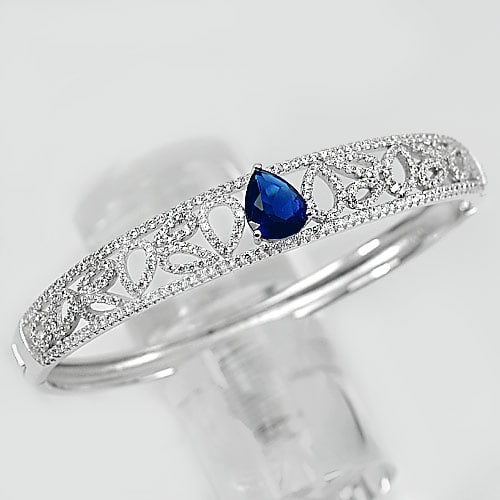 925 Sterling Silver Bangle Jewelry Diameter 60 mm. From Thailand (1 of 3)