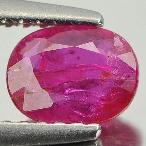 Natural Unheated Red Pink Winza Ruby 0.75 Ct. Oval Shape 6.4 x 5 Mm Gemstone from Tanzania (1 of 3)