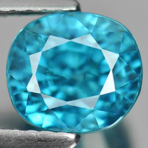 Natural Blue Zircon 3.63 Ct. Oval Shape 7.5 x 6.8 Mm. Gemstone From Cambodia (1 of 3)