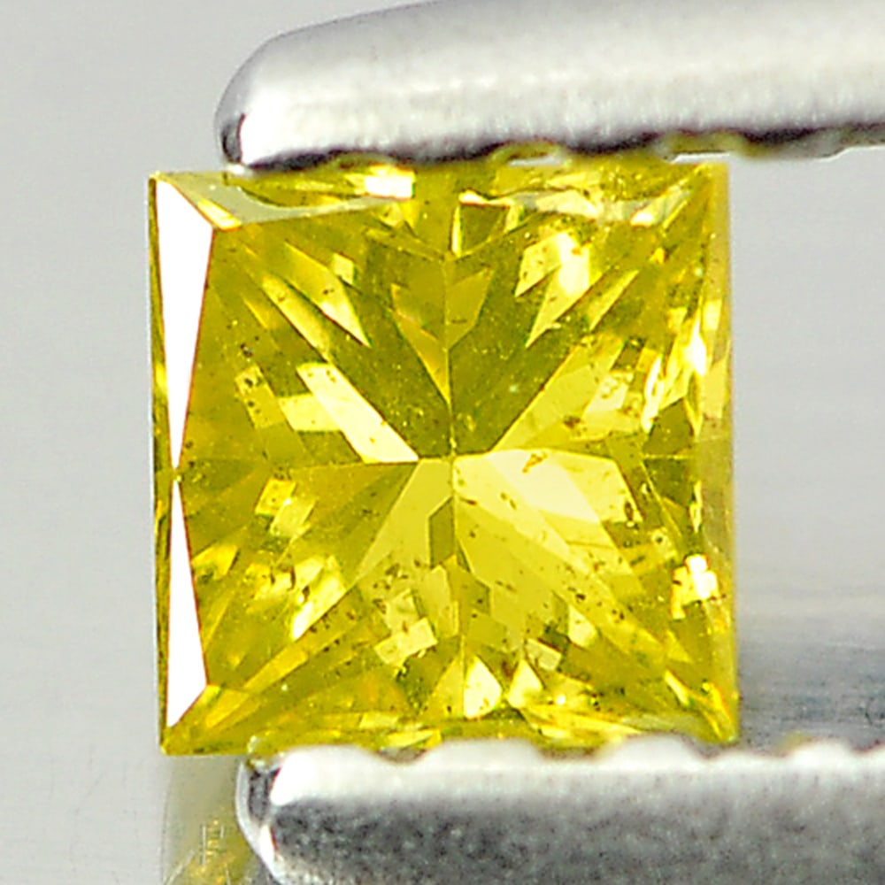 Natural Yellow Loose Diamond 0.14 Ct. Square Princess Cut 2.8 Mm. From Belgium: Product ID: 802103617 Product Name: Natural Enhanced Diamond Weight: 0.14 CT. Size: 2.8 x 2.8 x 1.9 MM. Shape: Square Princess Cut Color: Yellow Clarity:SI1 Luster: Good Gems Origin: Belgium Treatment