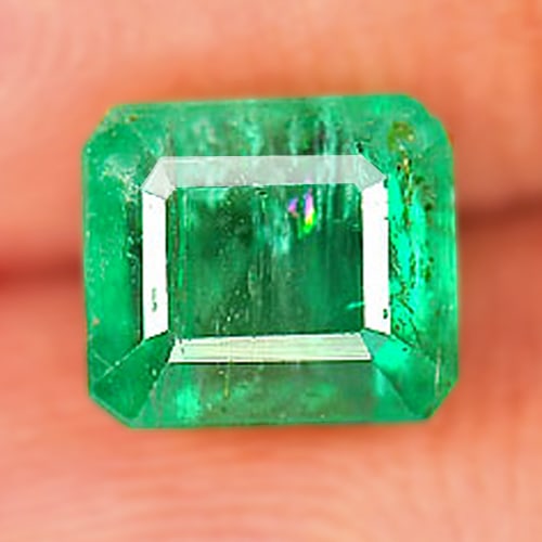 Certified Natural Green Emerald 1.84 Ct. Octagon Shape 6.71 x 5.93 Mm. Gemstone From Columbia (1 of 4)